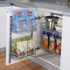 Hệ thống giá kho 2 tầng inox cánh mở Eurogold C040260