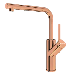 Vòi rửa bát rút dây Konox Artan Rose Gold