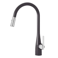 Vòi rửa bát rút dây Konox Curva Black