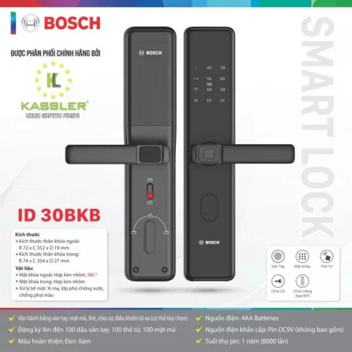 Khoá vân tay Bosch ID-30BKB