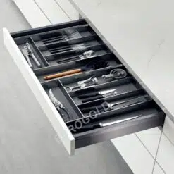 Khay chia thìa nĩa nhôm phay xước cao cấp Eurogold ETA01406