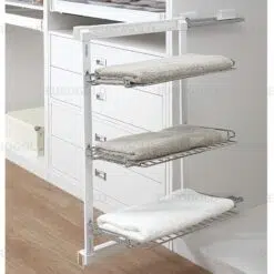 Kệ để đồ gấp 3 tầng, ray giảm chấn Eurogold EVA1000