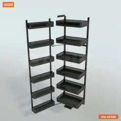 Tủ đồ khô 6 tầng, khay nhôm vách kính, cánh mở GS6.60D (kính tối)