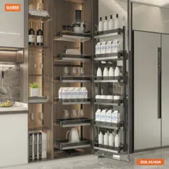 Tủ đồ khô 6 tầng, khay nhôm vách kính, cánh mở GS6.60A (kính sáng)