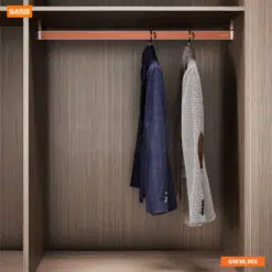 Bộ giá treo quần áo cố định cao cấp, hợp kim nhôm, lưng da Garis GW30.90S