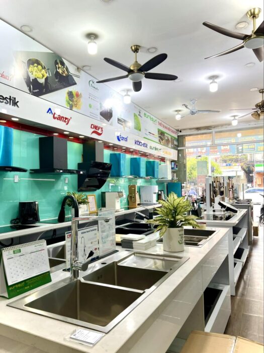showroom trưng bày thiết bị bếp kitchen store
