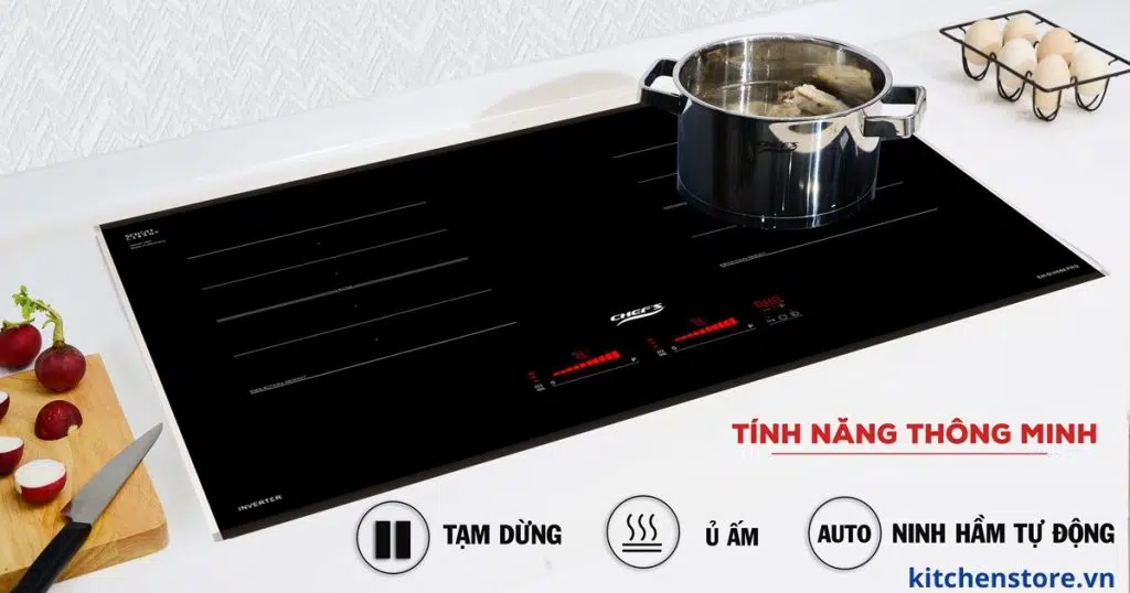 Bếp từ đôi chef's DHI 888 PRO nhiều tính năng thông minh