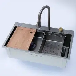 Chậu vòi rửa chén Inox 304 phủ nano Sanosaki SK-7846