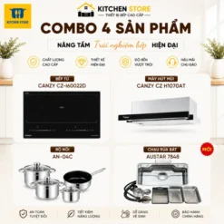 Combo bếp từ hút mùi vòi chậu Canzy CZ-I60022D