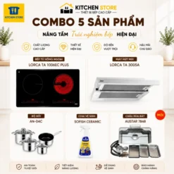 Combo bếp điện từ hút mùi vòi chậu Lorca TA-1006EC Plus