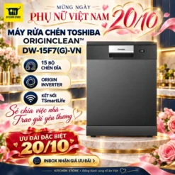 Máy rửa chén TOSHIBA ORIGINCLEAN™ DW-15F7(G)-VN