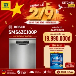 Máy rửa bát Bosch SMS6ZCI00P 14 bộ serie 6, Zeolith