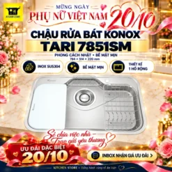 Chậu rửa bát phong cách Nhật bề mặt mịn Konox Tari 7851SM