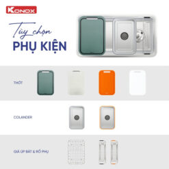 Chậu rửa bát chống xước (phiên bản cá nhân hóa) Konox Tari Smart 8847PP